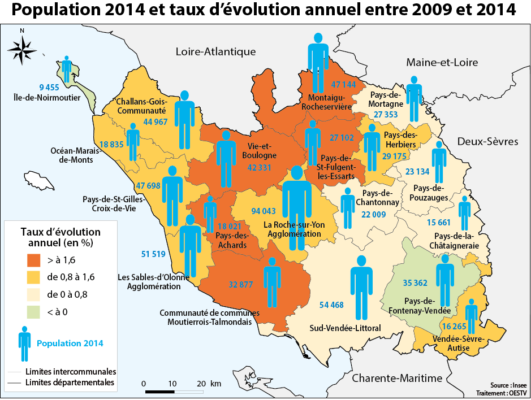 Population 2014 et taux d'évolution annuel entre 2009 et 2014