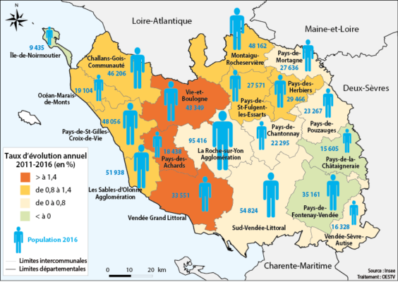 Population 2016 et taux d'évolution annuel entre 2011 et 2016